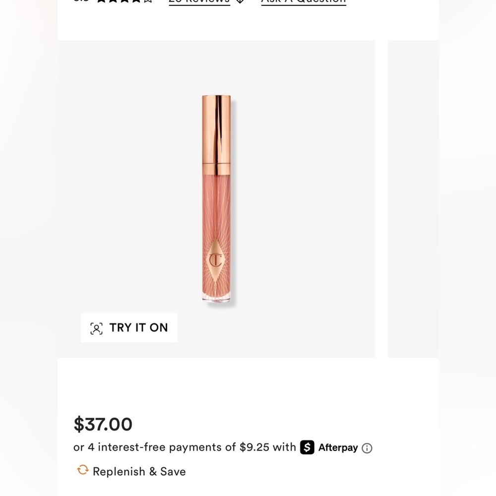 Charlotte Tilbury (2.6 ML) Collagen Lip Gloss - PILLOW TALK | MSRP $37 - Picture 5 of 6